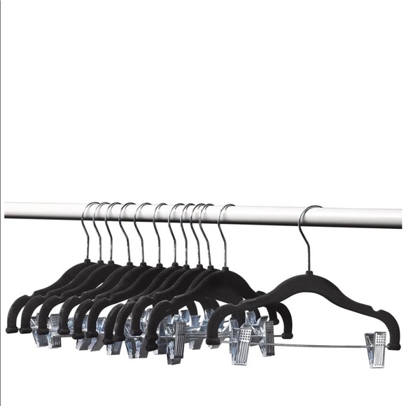 Children’s Velvet Pant Hangers-Black. Set of 14. - Picture 3 of 7